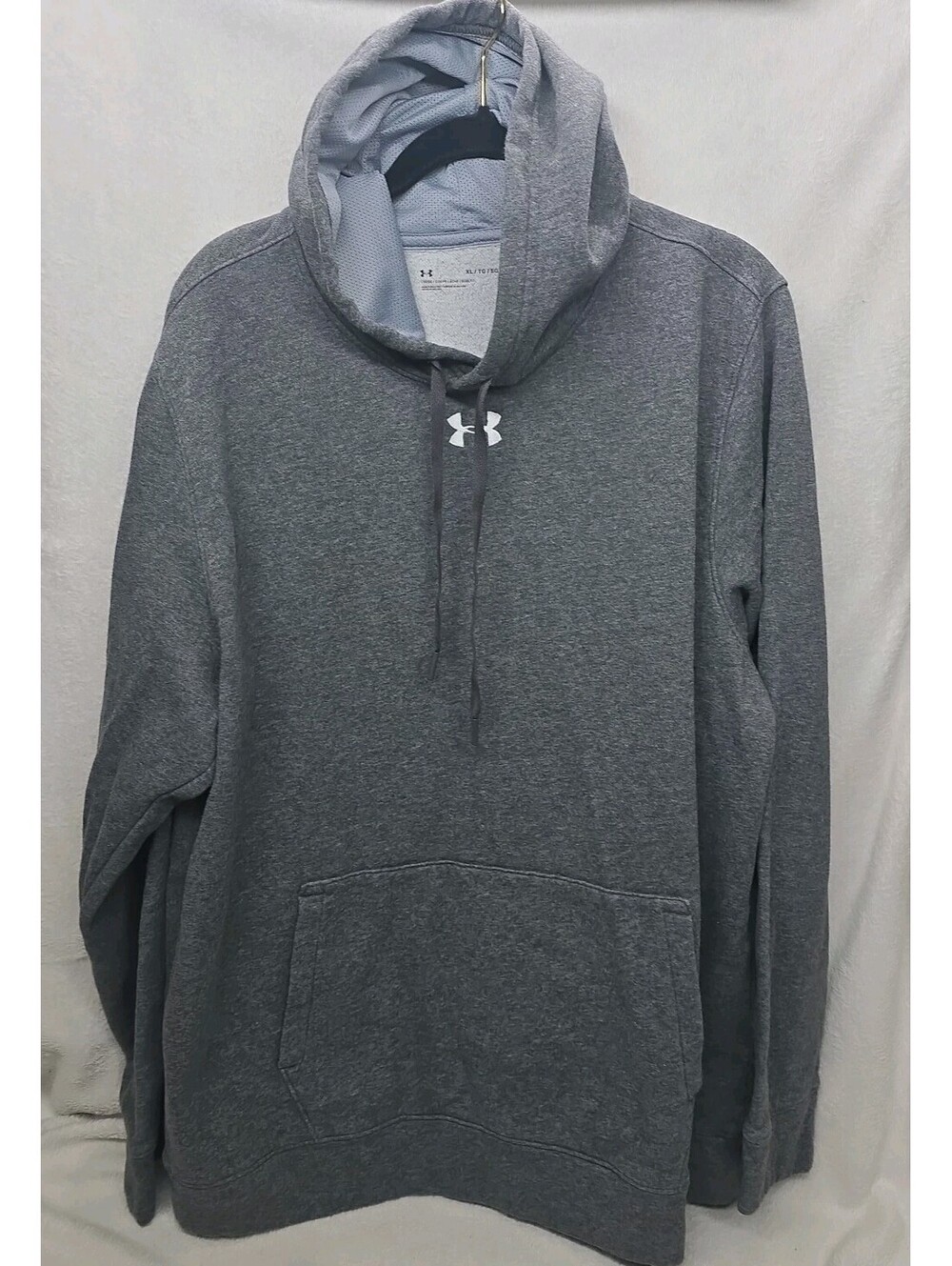 Under Armour Mens XL Gray Fleece Pullover Hoodie Loose Fit Pockets Sweatshirt